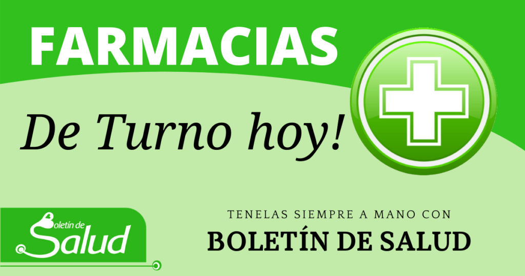 Turnos de Farmacias San Rafael BOLETIN DE SALUD